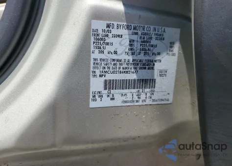 2004 Ford Escape Xls из США, поврежденный, VIN 1FMCU02184KB21677